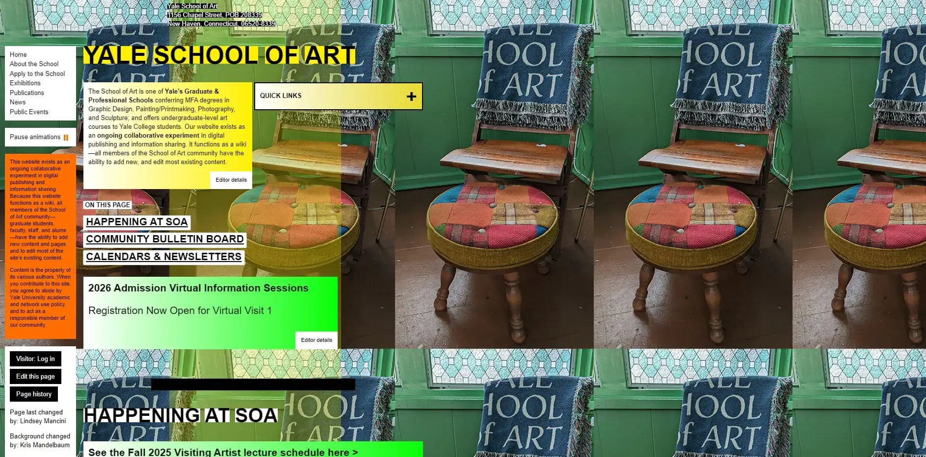 Yale School Of Art website screenshot