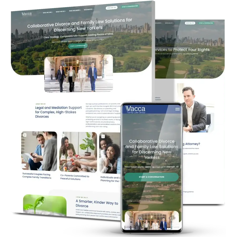 Image showing Vacca Family Law Group's website on different devices