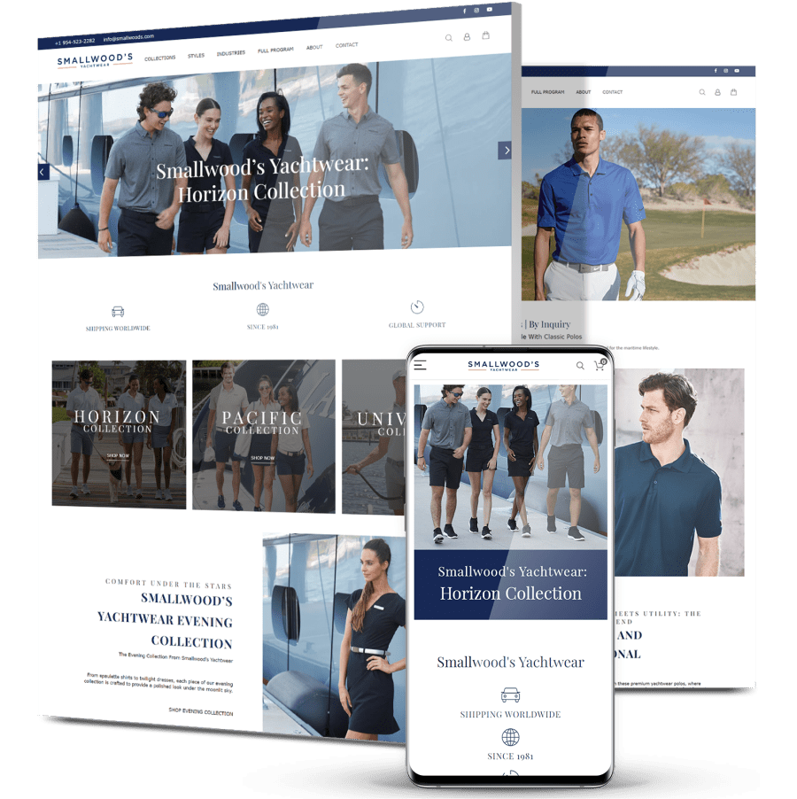 A trio of images for Smallwood's Yachtwear