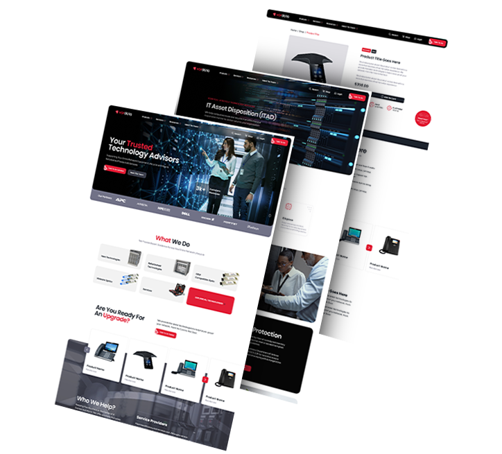 A collage of three images showing VarData's website pages