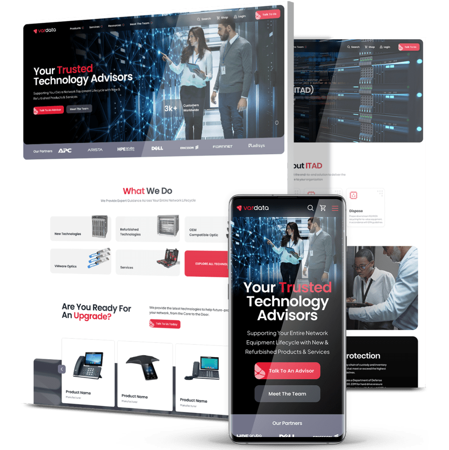 Image showing VarData's website design