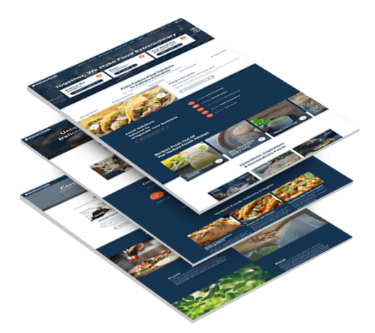 Three stacked images of Ventura Foods' website design