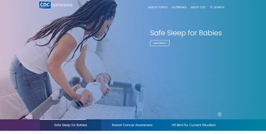 CDC website screenshot