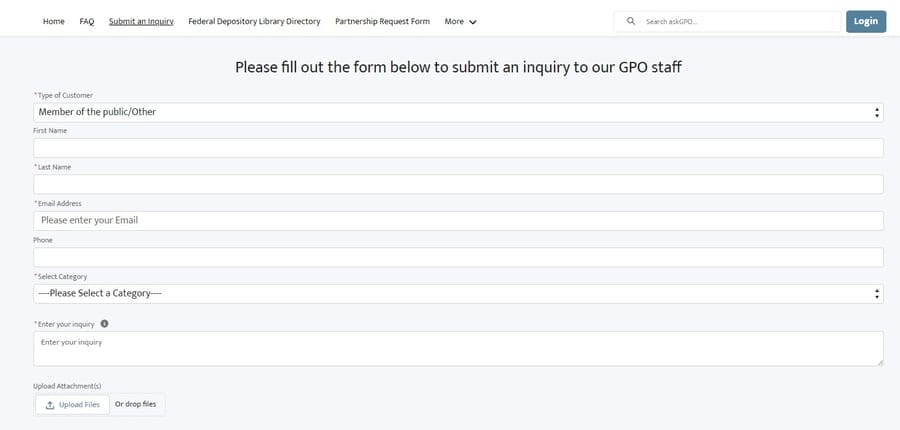 GPO website screenshot