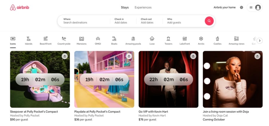 Airbnb website screenshot