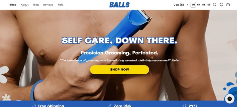 BALLS website screenshot