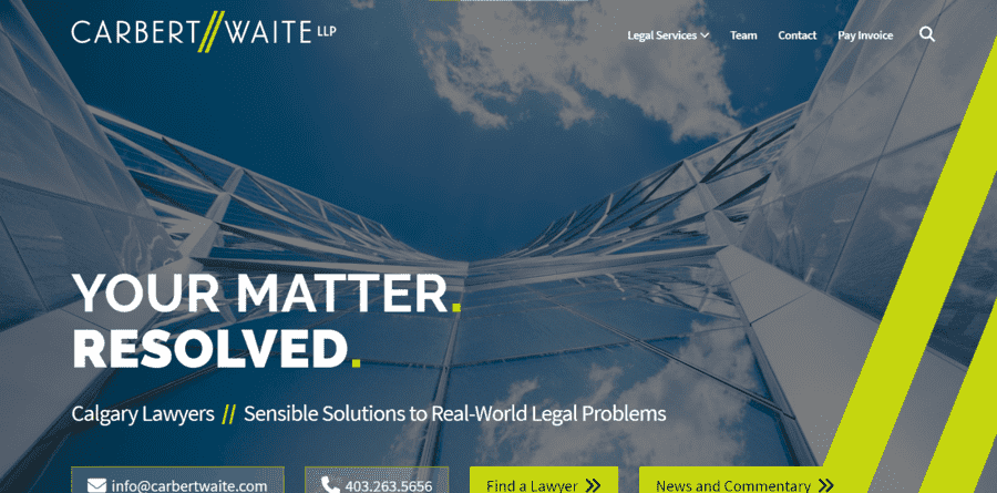 Carbert Waite LLP website screenshot