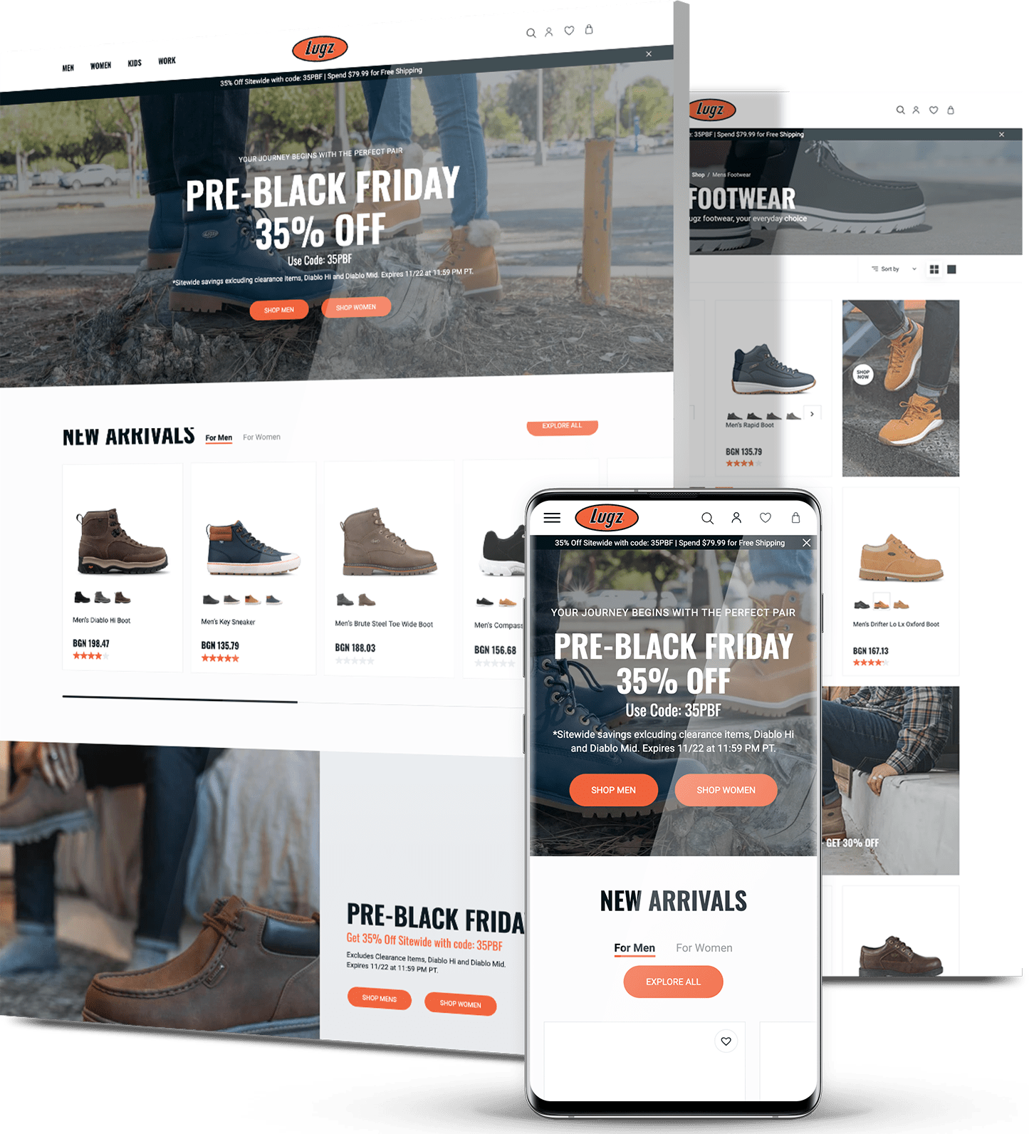 chicago web design agency clien Lugz