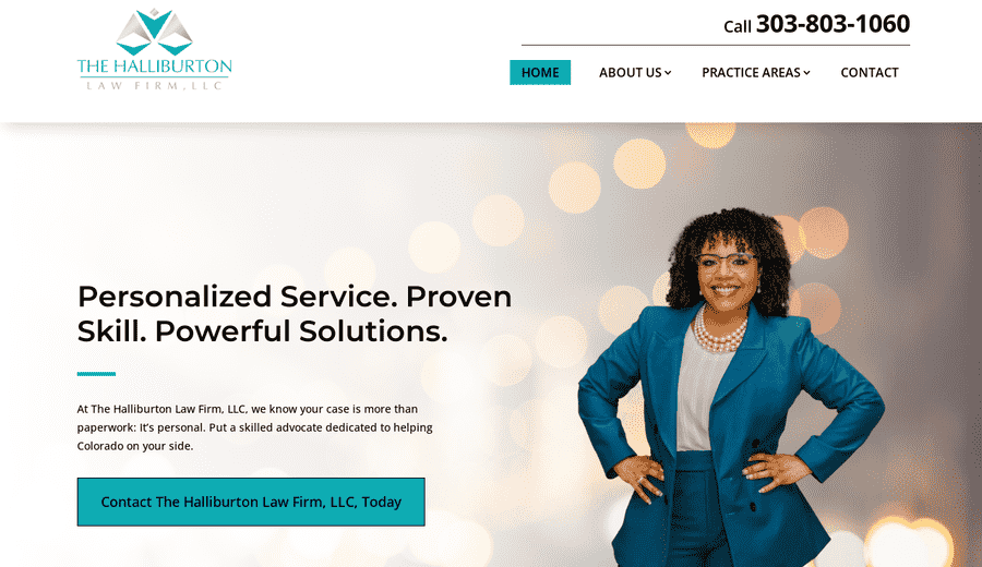 Halliburton Law Firm website screenshot