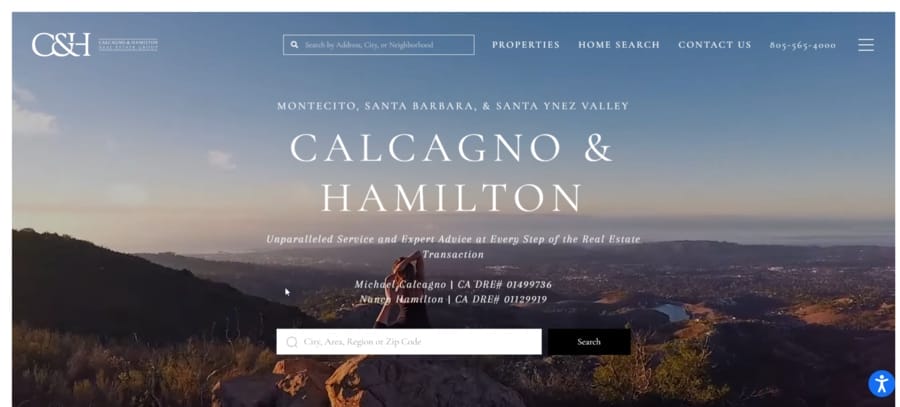 Michael Calcagno & Nancy Hamilton website screenshot