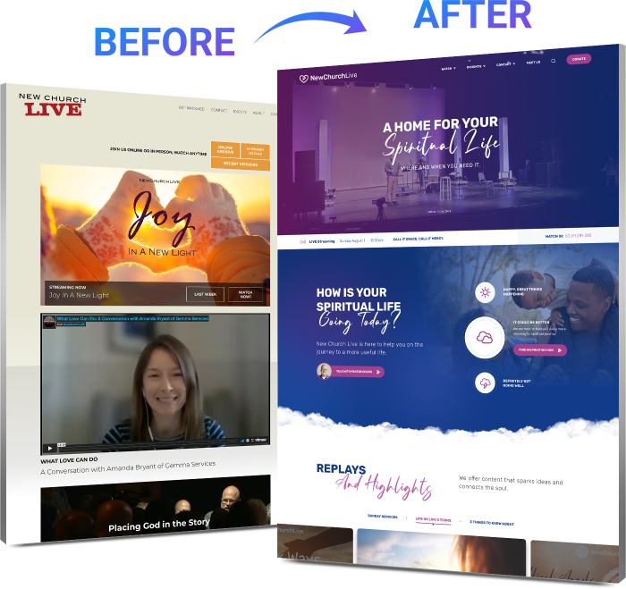 new church live before and after