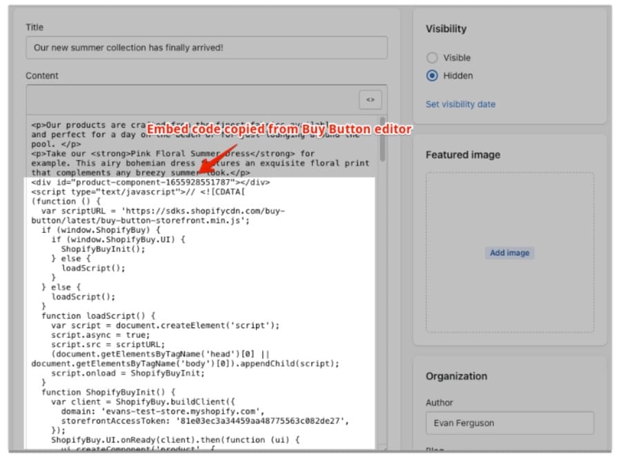 Shopify website screenshot