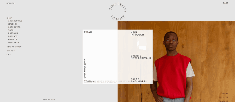 Sincerely, Tommy website screenshot