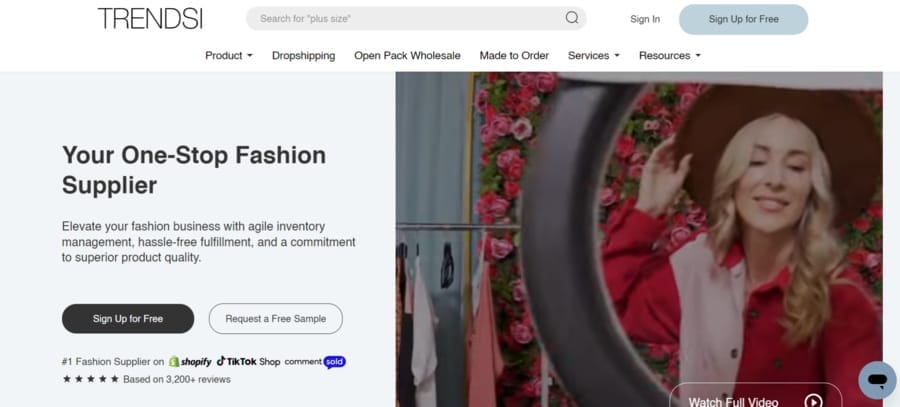 Trendsi website screenshot
