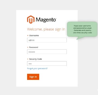 Two factor authentication extension for magento security