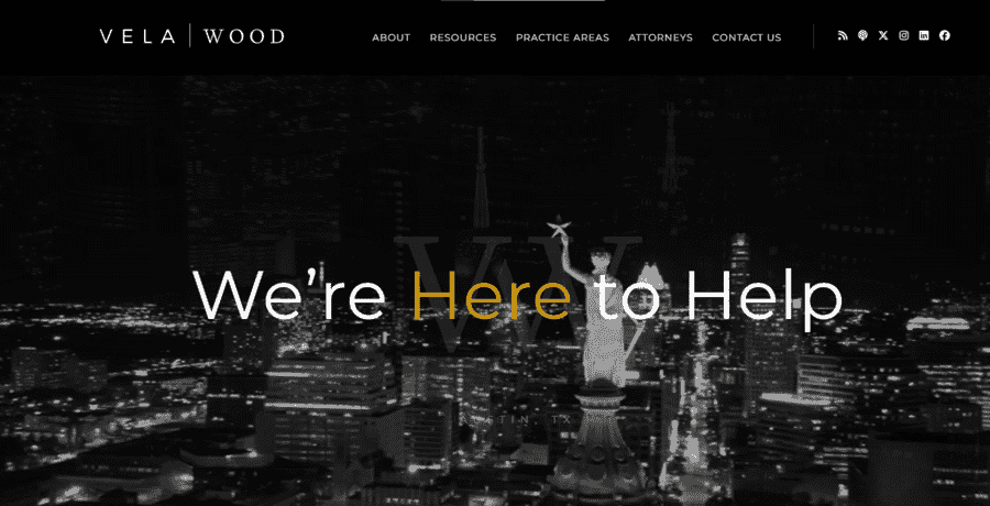Vela Wood website screenshot