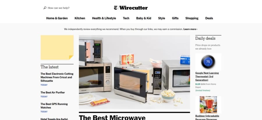 Wirecutter website screenshot