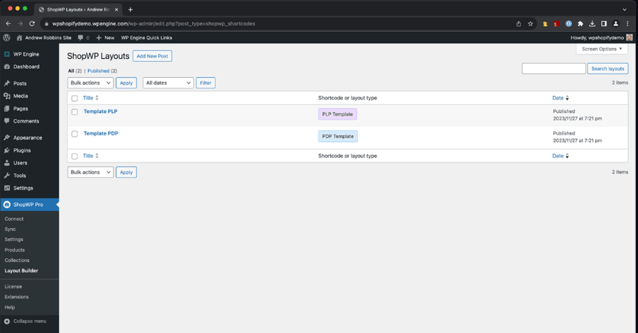 Wordpress Screenshot