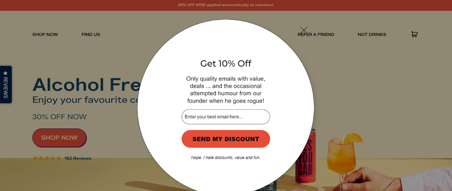 Yes You Can Drinks webpage screenshot