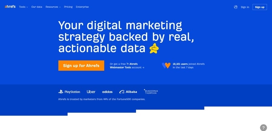 Ahrefs website screenshot
