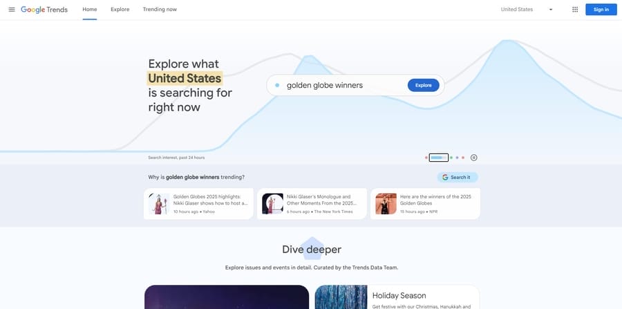 Google Trends website screenshot