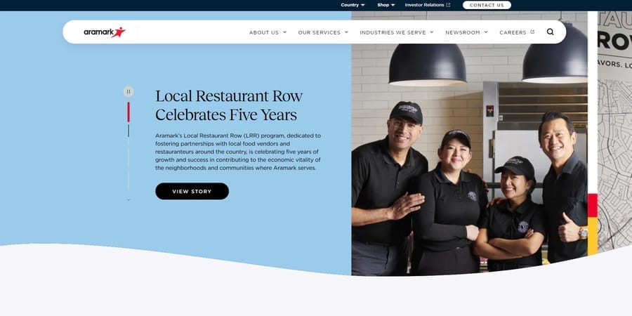 Aramark website screenshot