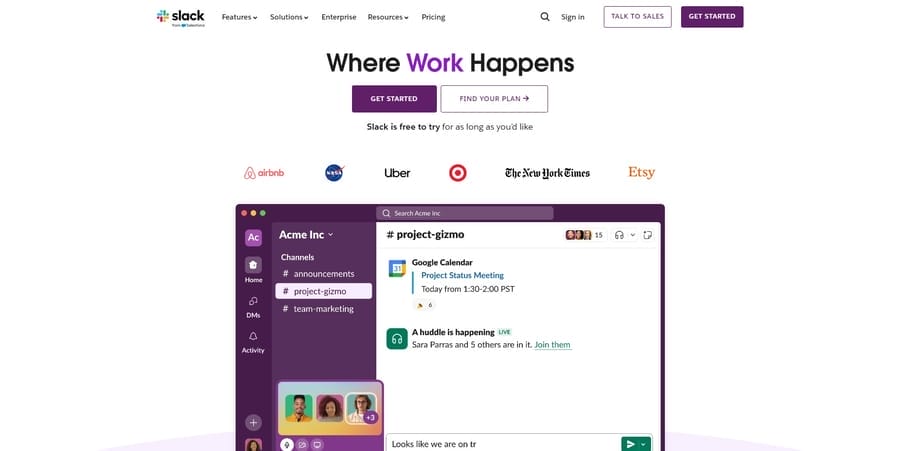 Slack website screenshot