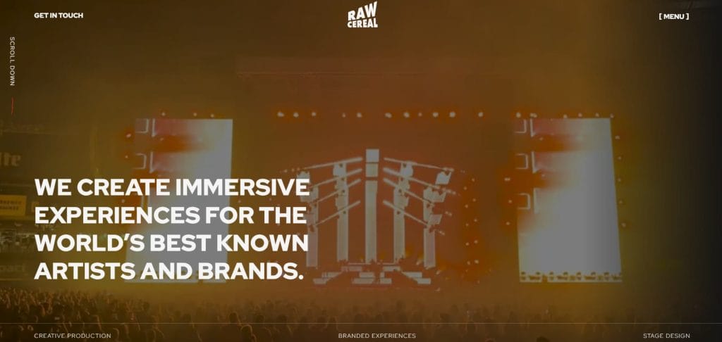Raw Cereal website screenshot