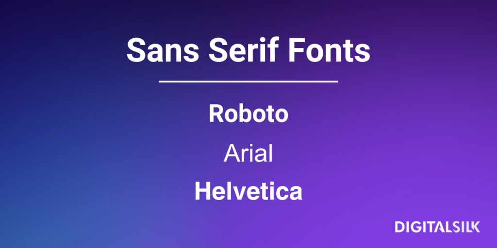 Sans serif fonts
