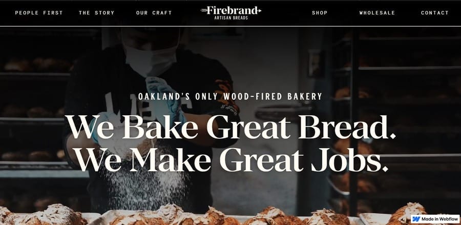 Firebrand Bread website screenshot