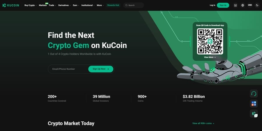 KuCoin website screenshot