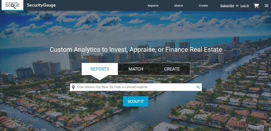 NeighborhoodScout website screenshot