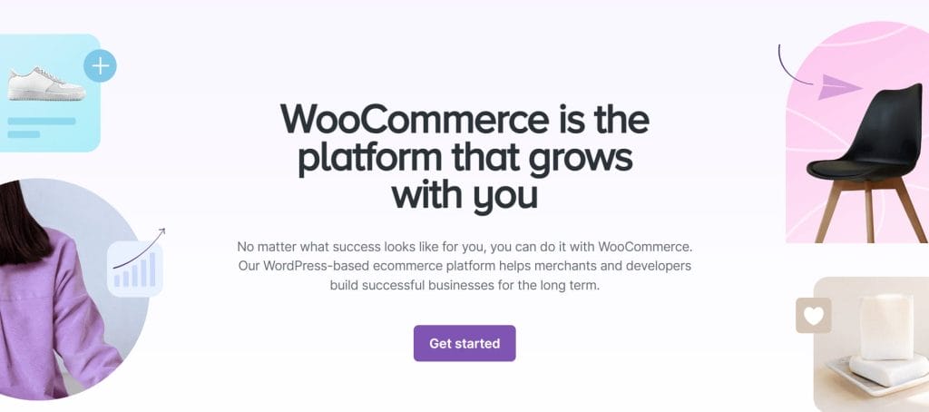WooCommerce's website homepage