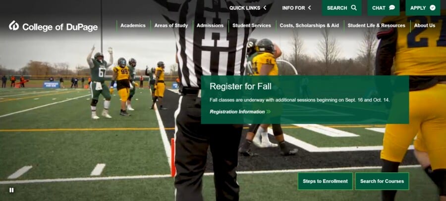 best university websites College of DuPage