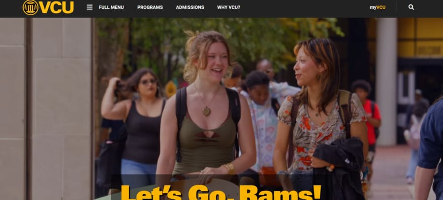 Virginia Commonwealth University website screenshot