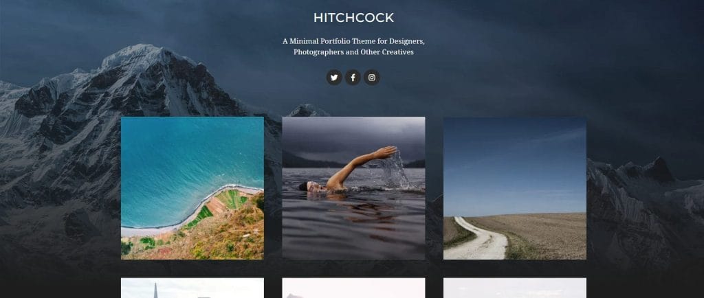 Hitchcock WordPress theme in action