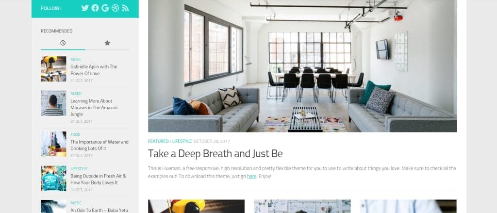Hueman WordPress theme in action