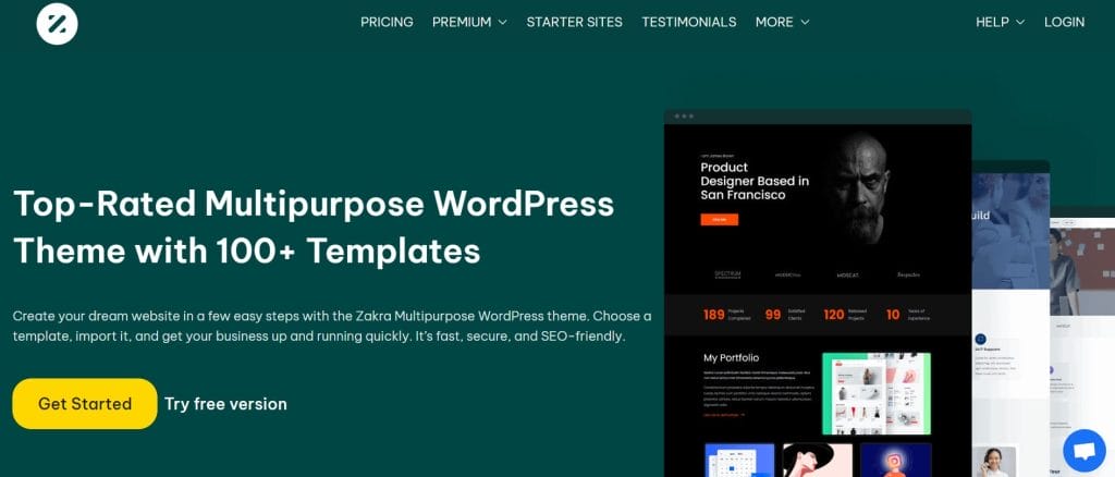 Zakra website homepage