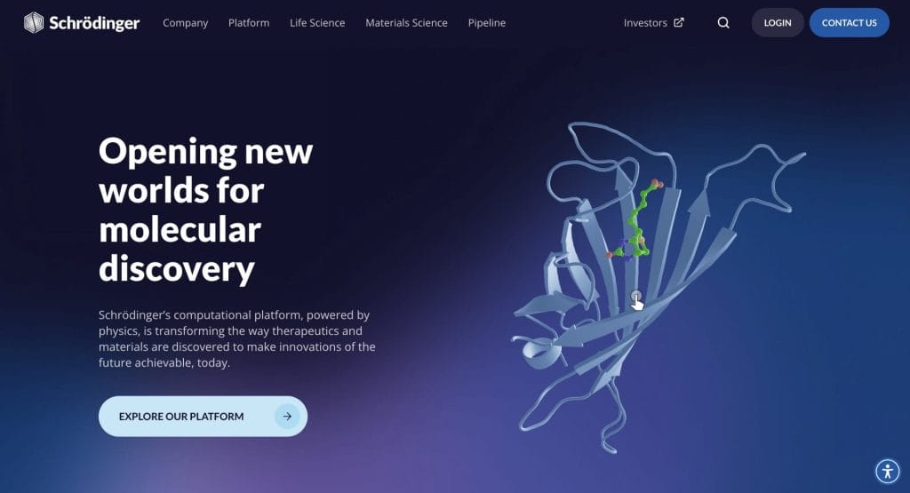 Schrödinger homepage screenshot
