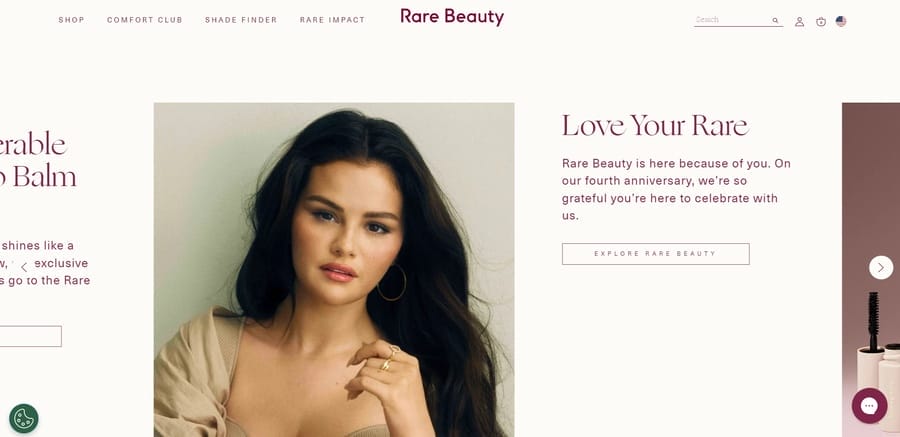 Rare Beauty website screenshot