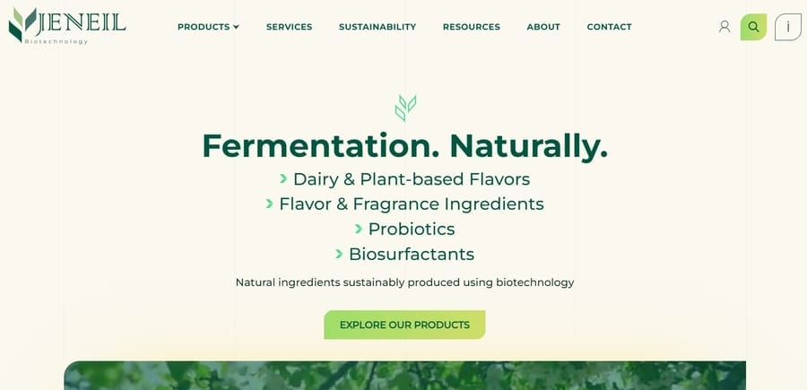 Jeneil Biotechnology website screenshot