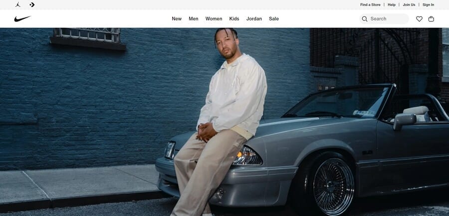 Nike website screenshot