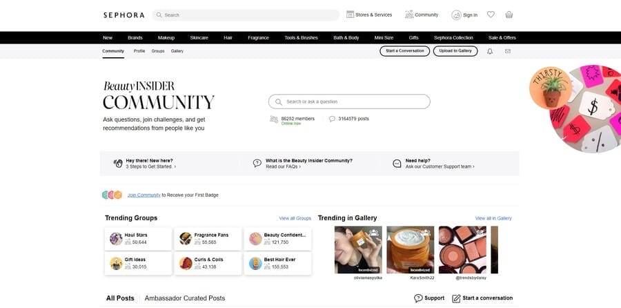 Sephora website screenshot