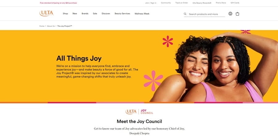 Ulta Beauty website screenshot