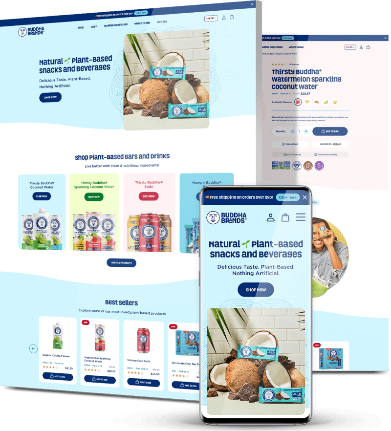 Plant-based snacks and beverages website