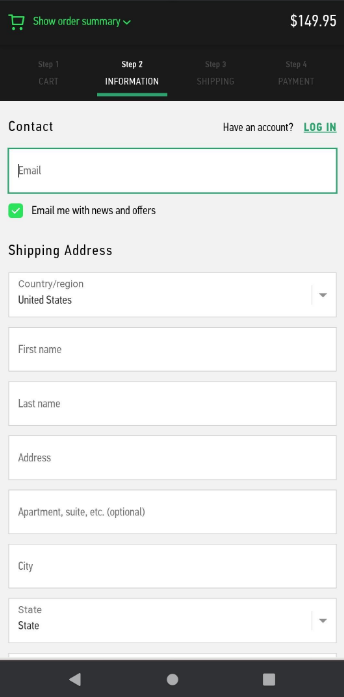 checkout page design g pen mobile
