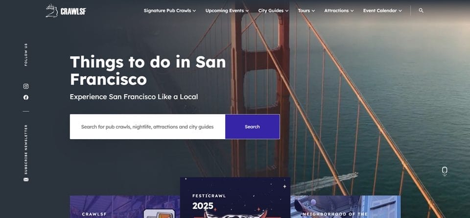 crawl sf home page screenshot