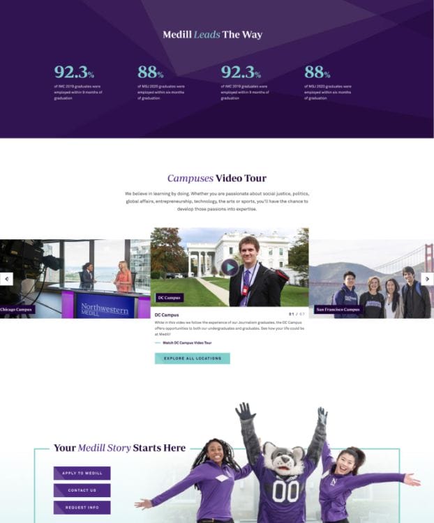 Northwestern Medill's website design