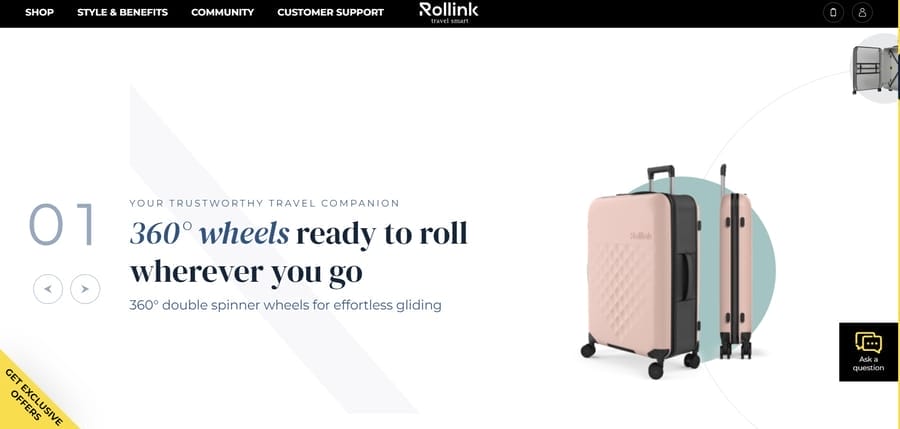 Rollink website screenshot