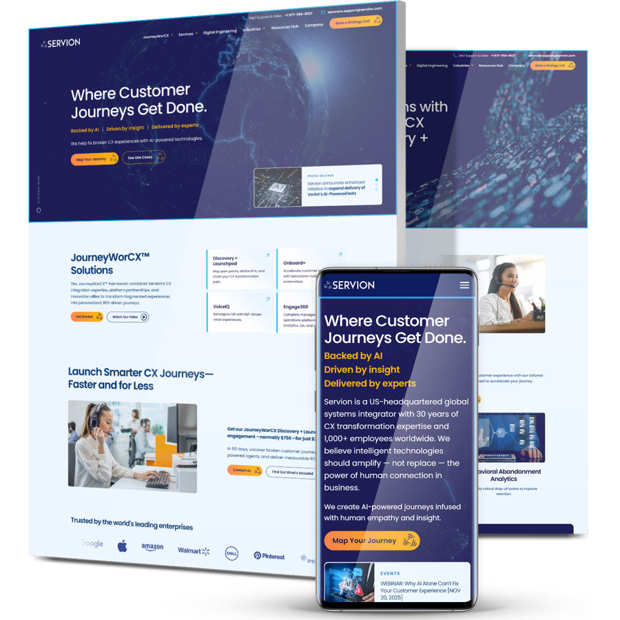 Image showing Servion's website design